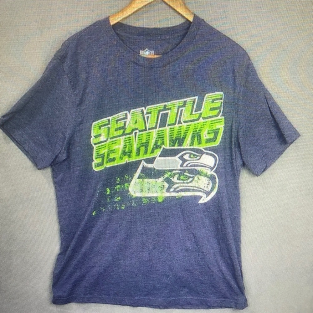 Seattle Seahawks Graphic Tee - Navy with Lime Green Logo